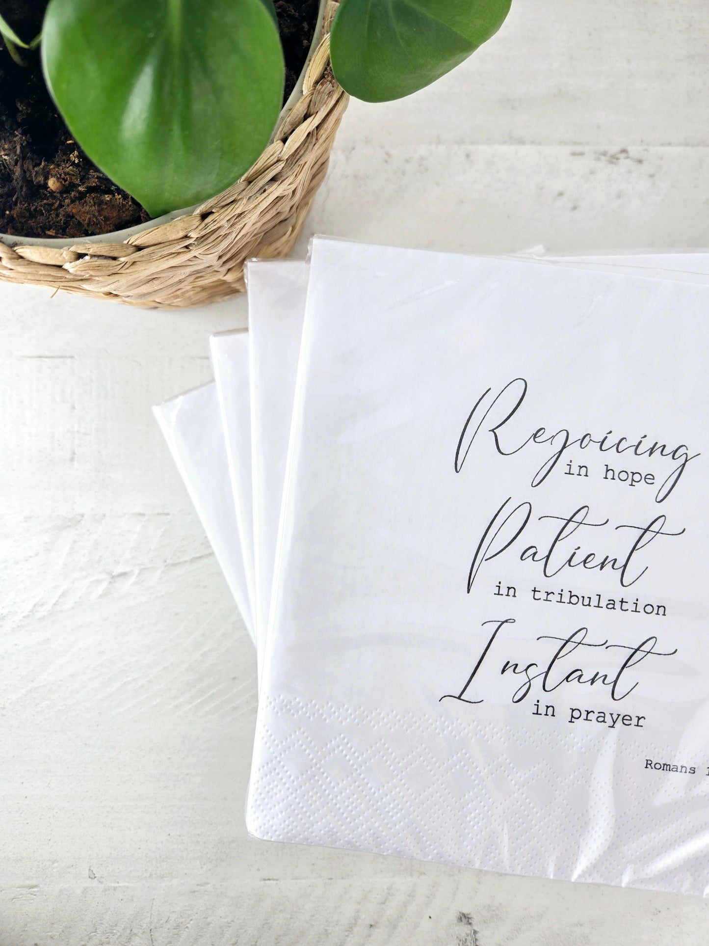 Rejoicing In Hope Paper Scripture Napkin | 20 ct Luncheon Napkins