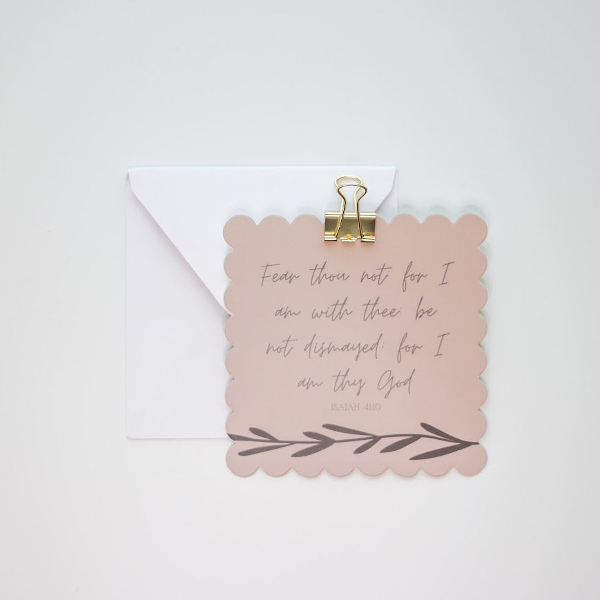 Dusty Rose Bible Verse Scalloped Edge Notecard Set | 4 ct