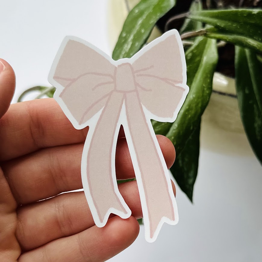 Pink Bow Charm – Pastel Vinyl Sticker
