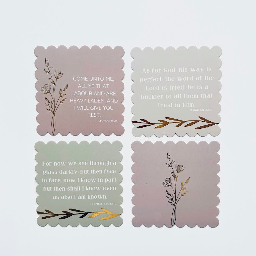Mauve Bible Verse Scalloped Edge Notecard Set | 4 ct