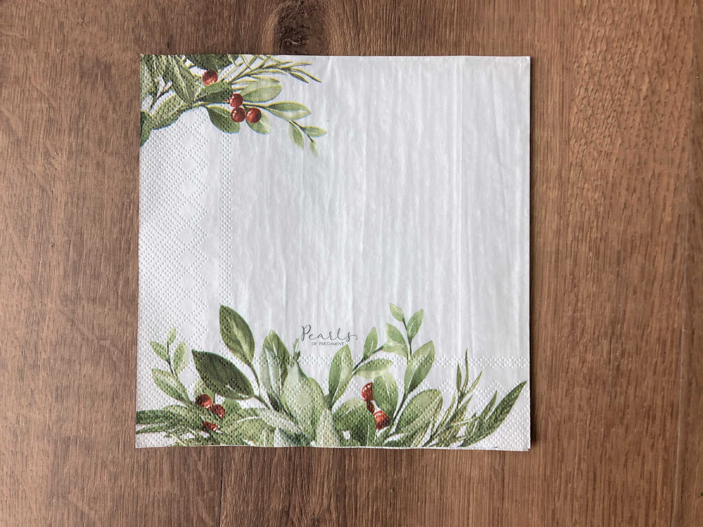 Winter Greens Paper Scripture Napkins | 20 ct Luncheon Napkins