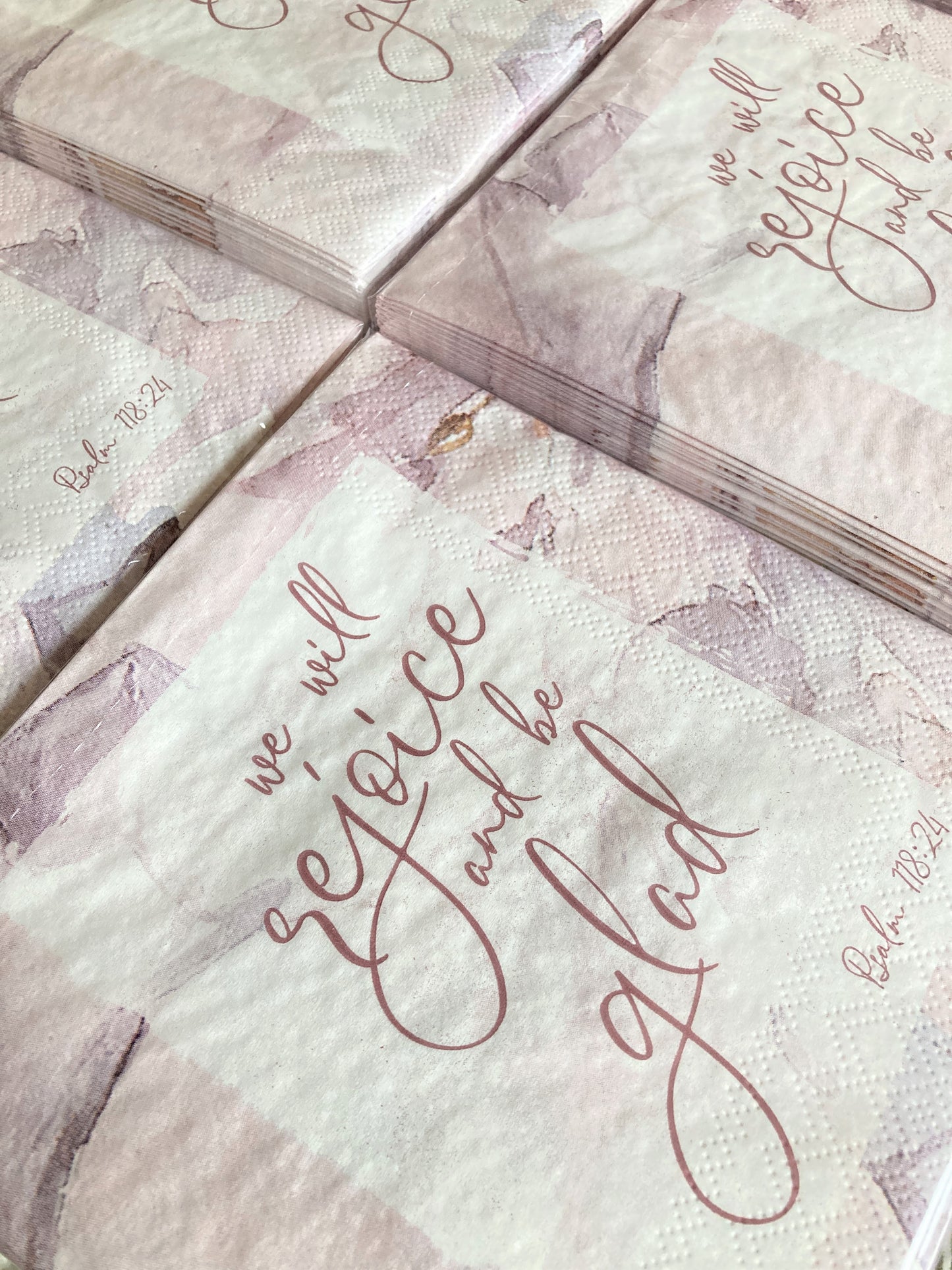 Be Glad Watercolor Paper Scripture Napkins | 20 ct Luncheon Napkins