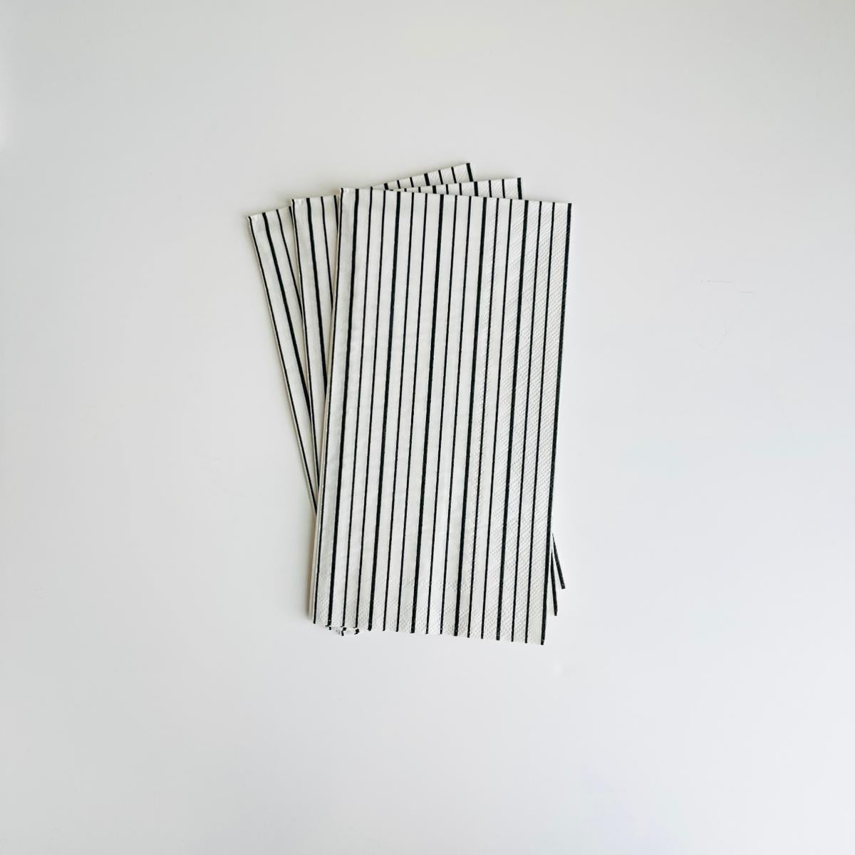 Classic Black Pinstripe Guest Towel Napkins – 16 Count