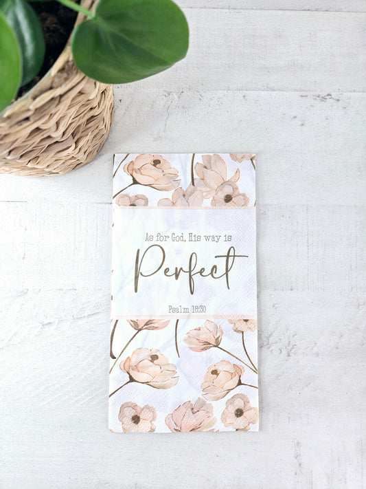 His way is Perfect Paper Scripture Napkins | 16 ct Guest Towel Napkins