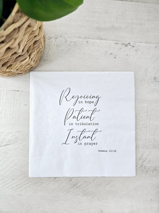 Rejoicing In Hope Paper Scripture Napkin | 20 ct Luncheon Napkins