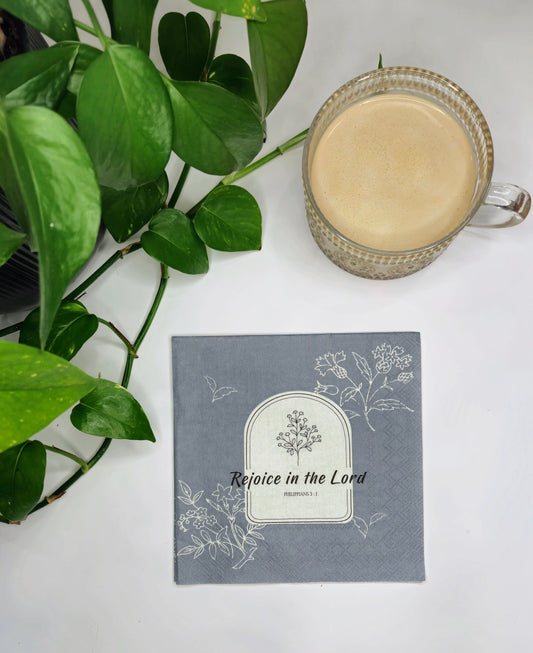 Rejoice In The Lord Paper Scripture Napkins | 20 ct Luncheon Napkins