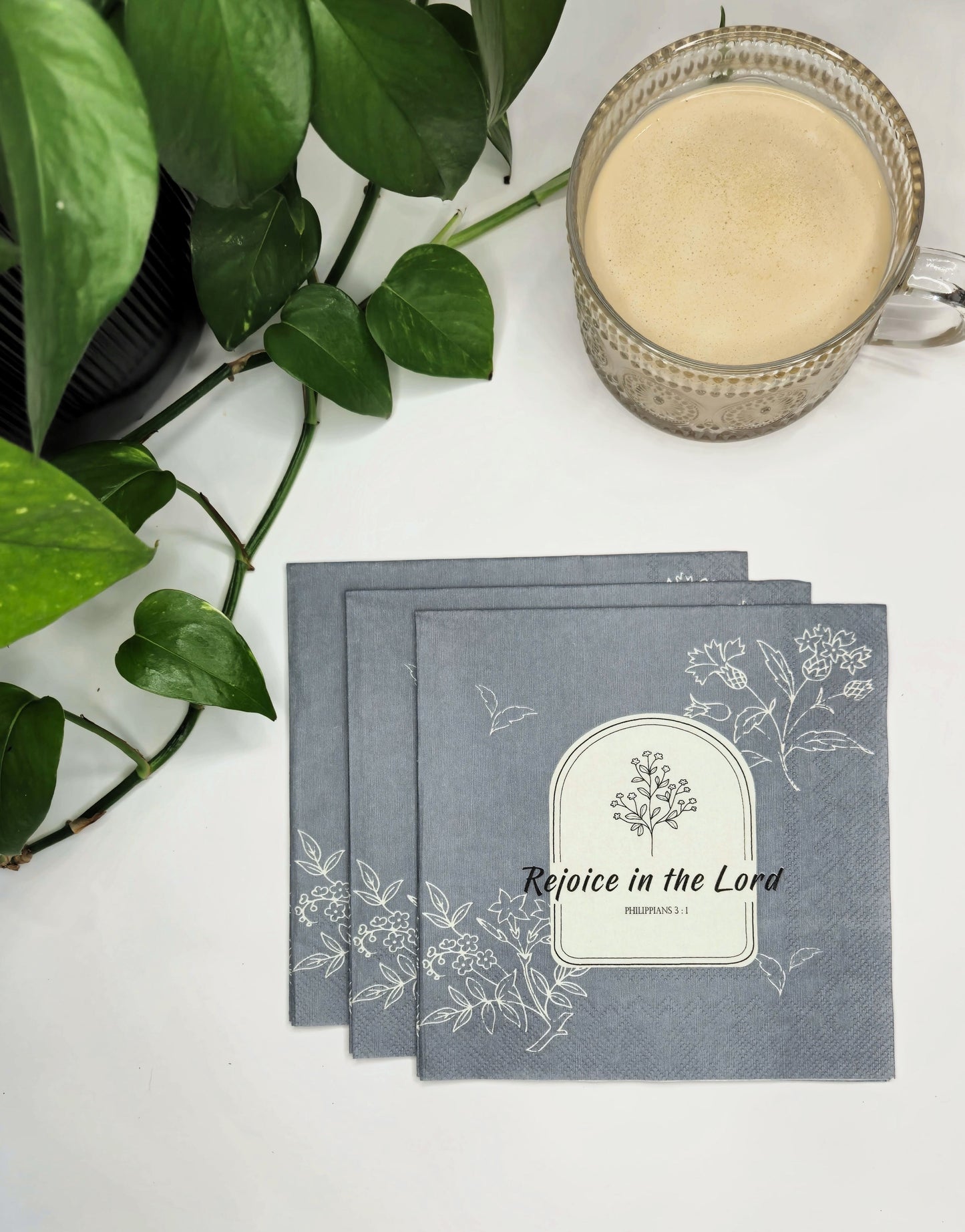 Rejoice In The Lord Paper Scripture Napkins | 20 ct Luncheon Napkins