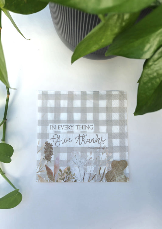 Give Thanks Paper Scripture Napkins | 20 ct Luncheon Napkins