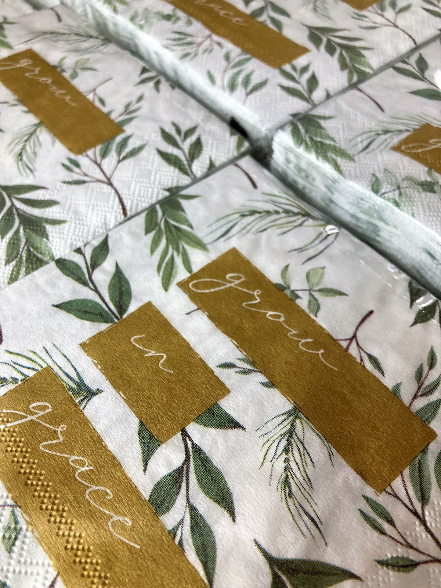 Growing Grace Green Cocktail Paper Scripture Napkins | 20 ct Cocktail Napkins