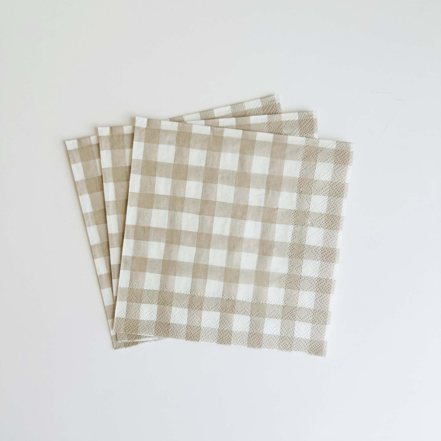 Beige Buffalo Check Luncheon Napkins – 20 ct
