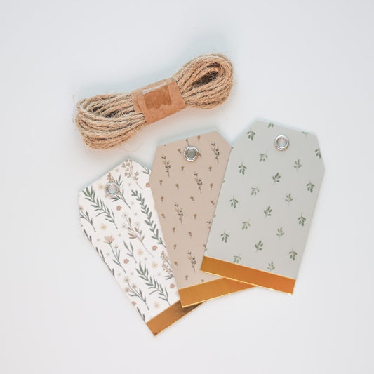 Blush Floral Gift Tags – Set of 12 with Twine