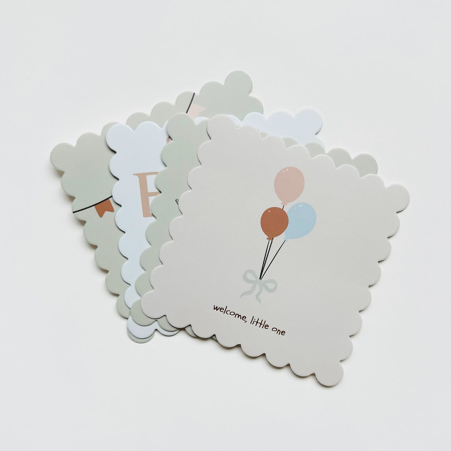 Welcome Little One Scalloped Edge Notecard Set | 4 ct