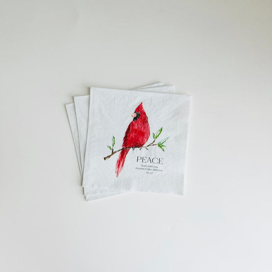 Cardinal Watercolor Paper Napkins | 20 ct Scripture Napkins