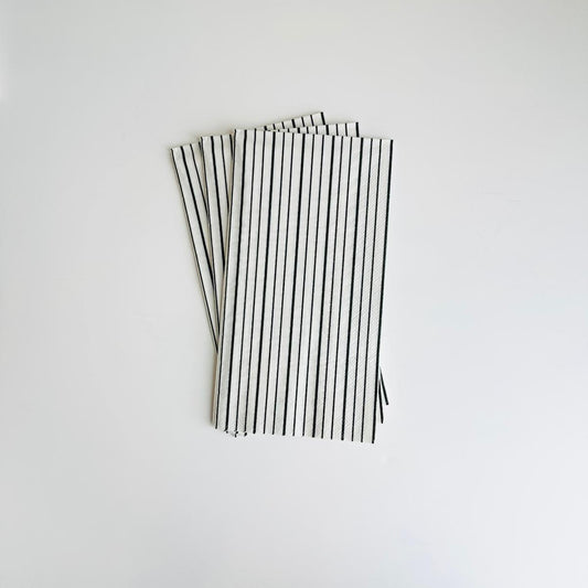 Classic Black Pinstripe Guest Towel Napkins – 16 Count